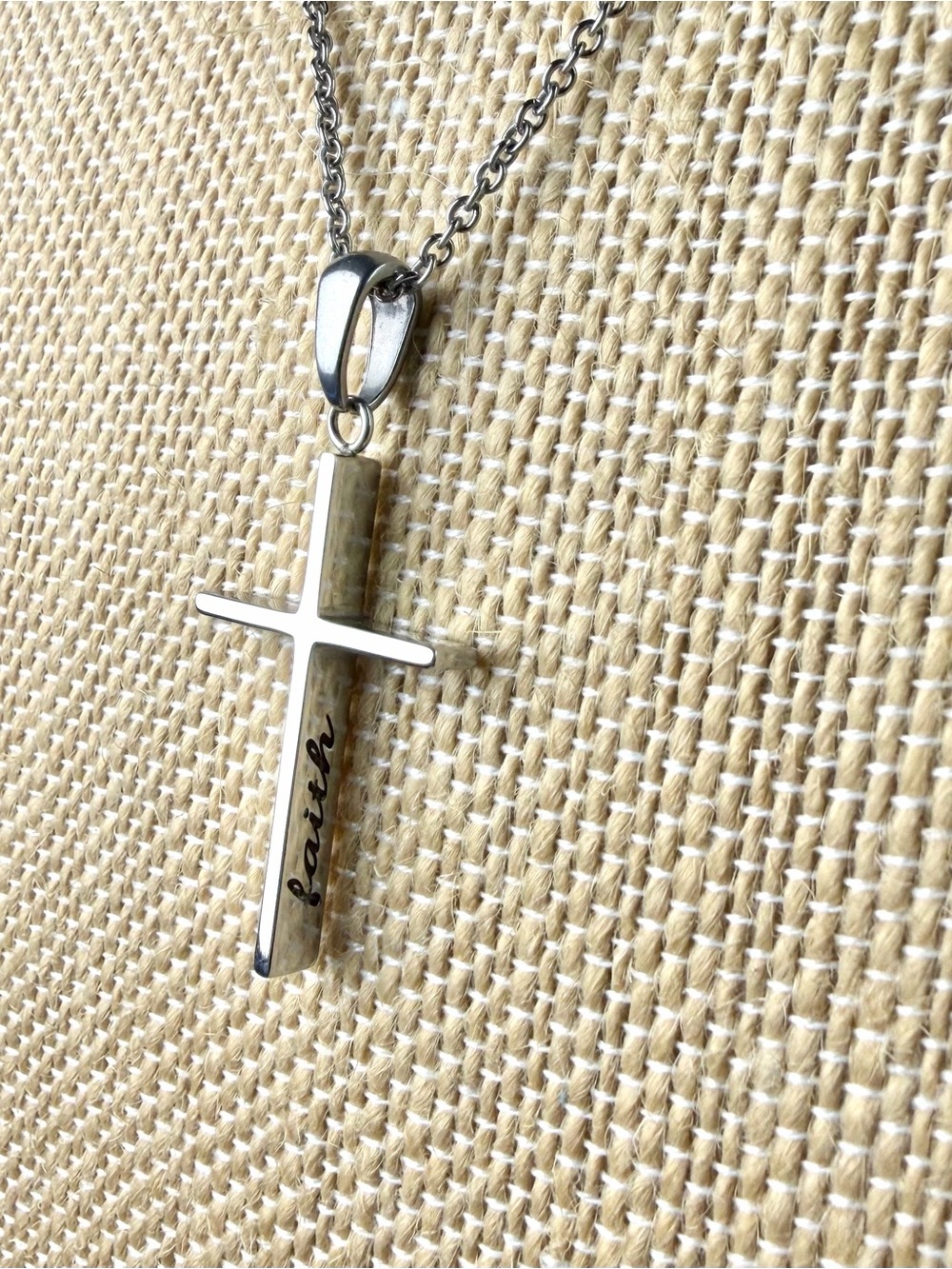 Faith Cross Pendant Necklace in  Silver